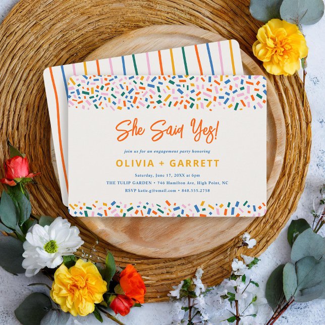 She Said Yes Festive Fun Engagement Party Invitation (Creator Uploaded)