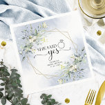 She Said Yes Greenery Geometric Bridal Shower Napkin<br><div class="desc">She Said Yes Greenery Geometric Bridal Shower Napkins</div>