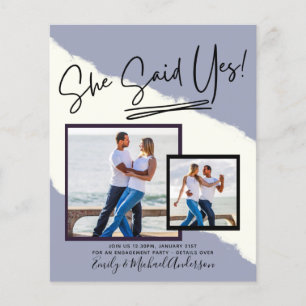 She Said Yes! handwritten Photo Engagement Party