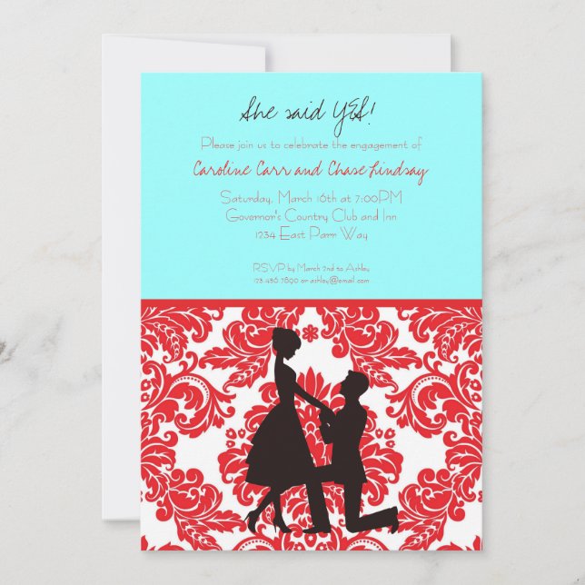 She said YES! Invitation (Front)