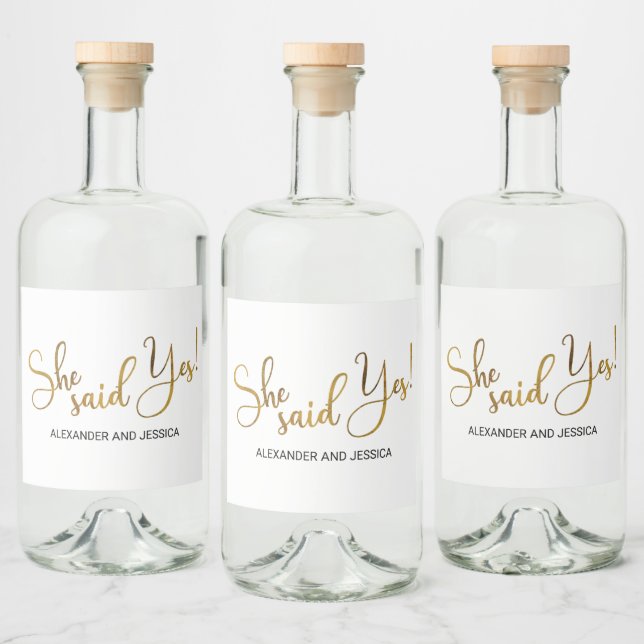 She Said Yes Liquor Bottle Label (Bottles)