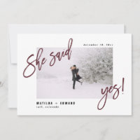 She said yes! Modern graphic photo wedding