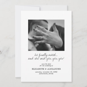 She Said Yes Modern Wedding Announcement