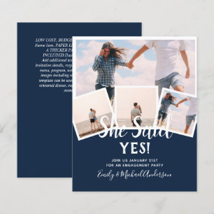 She Said Yes! PHOTO ENGAGEMENT Announcement Invite