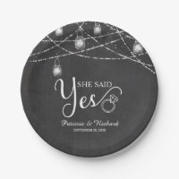 She Said Yes Rustic Chalk Engagement Party
