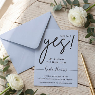 She said Yes Simple Bridal Shower Invitation