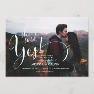 she say yes Save the date calligraphy card v2