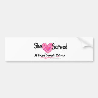She Served Collection Bumper Sticker