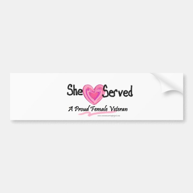 She Served Collection Bumper Sticker (Front)