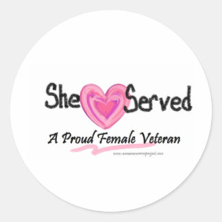 She Served Collection Classic Round Sticker