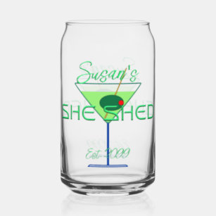 She Shed Pub Beer Can Glasses Drinkware