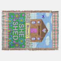 She Shed Woman Cave Garden Hut Plaid Personalized