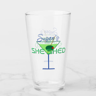 She Shed Woman's Man Cave Bar Beer Glasses