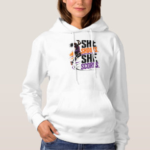 She Shoots She Scores Women's Basketball Hoodie