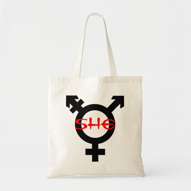 She Transgender Tote Bag (Front)