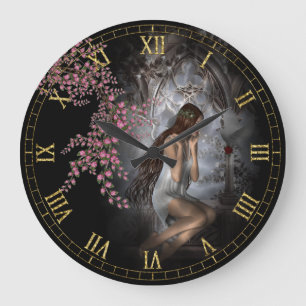She Waits - Angel Vignette Wall Clock