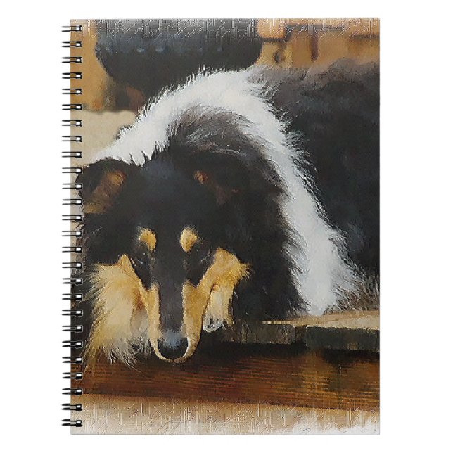 She Waits Tri Colour Collie Notebook (Front)