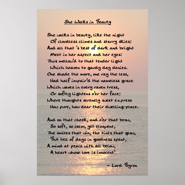 "She Walks In Beauty" Print (Front)