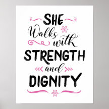 She Walks with Strength and Dignity Art Print