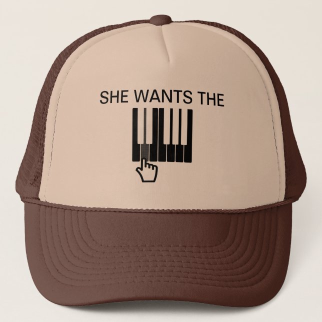 SHE WANTS THE D Trucker Hat (Front)