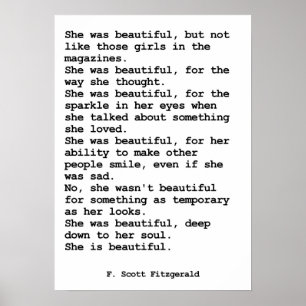 She Was Beautiful By F. Scott Fitzgerald 2 Poster