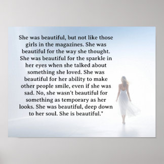 She was beautiful === F.Scott Fitzgerald quote Poster