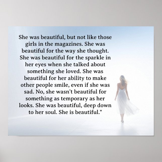 She was beautiful === F.Scott Fitzgerald  quote Poster (Front)