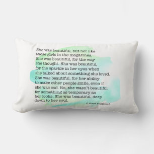 She Was Beautiful Inspirational Quote Lumbar Pillow