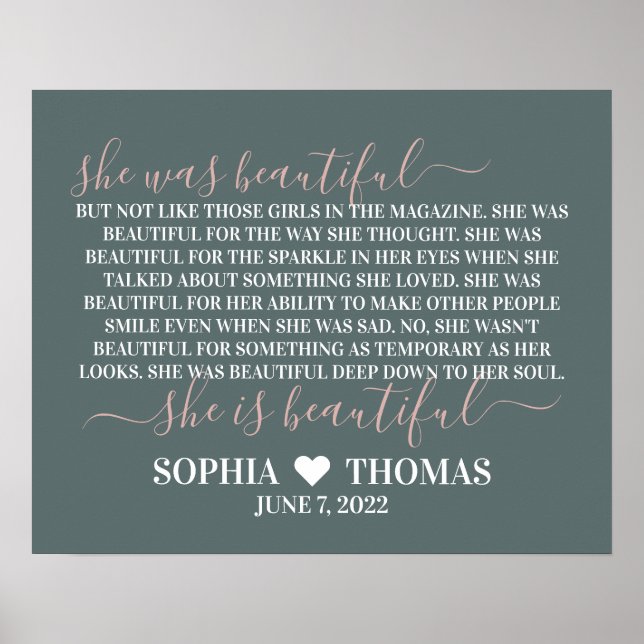 She was beautiful personalized gift for girl poster (Front)
