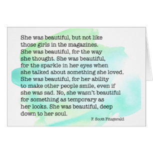 She Was Beautiful with Custom Interior Text Card