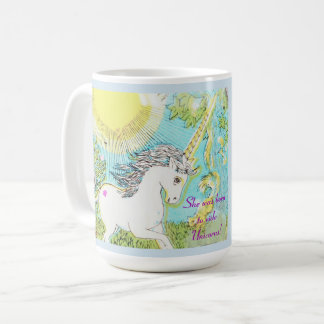 She was born to ride Unicorns! Coffee Mug