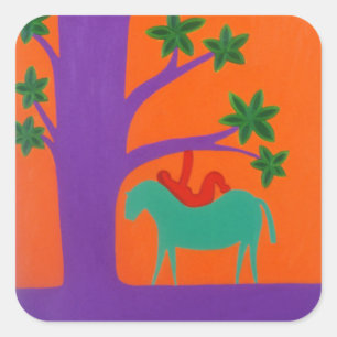 She was Brought by the Horse 2003 Square Sticker
