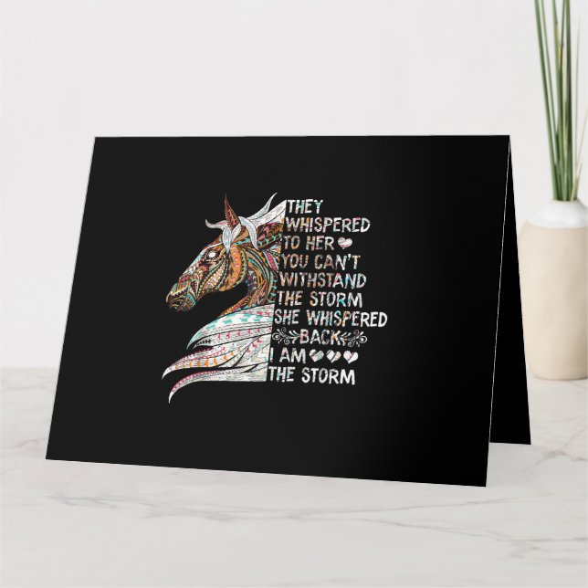 She Whispered Back I Am The Storm Riding Horse Gir Card (Front)