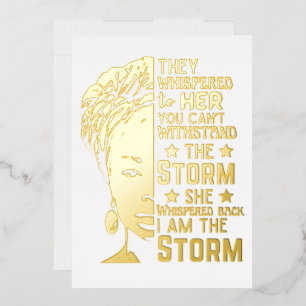 She Whispered Back I Am The Storm Strong Woman Foil Holiday Card