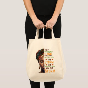 She Whispered Back I Am The Storm Strong Woman Tote Bag