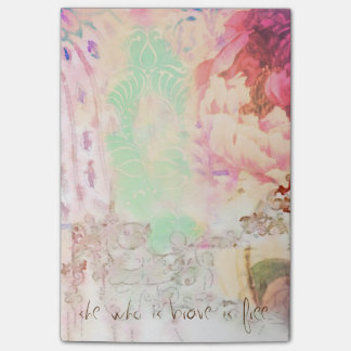 she who is brave is free sticky note pad