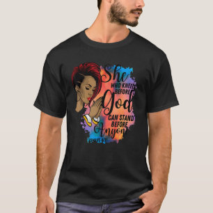 She Who Kneels Before God Praying Religious Christ T-Shirt