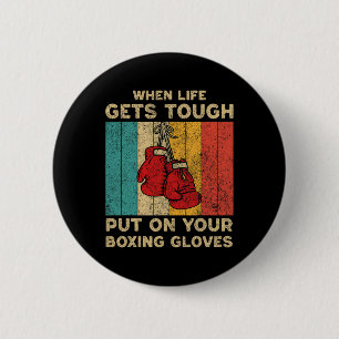 She Will Punch You In The Face Vintage Boxing Boxe 2 Inch Round Button