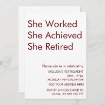 She Worked She Achieved She Retired Retirement Fun