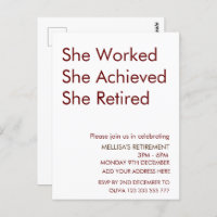 She Worked She Achieved She Retired Retirement Fun