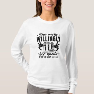 She Works Willingly Lab Tech Laboratory Technician T-Shirt
