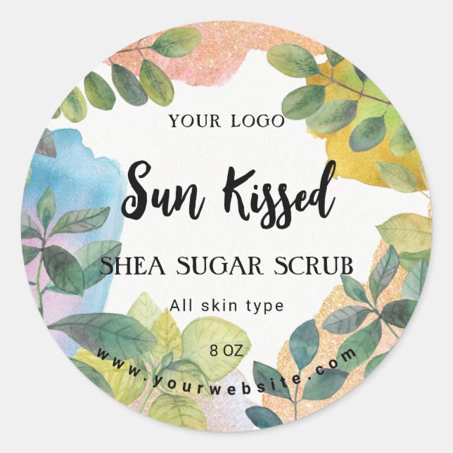Shea butter scrub botanical label template   (Front)
