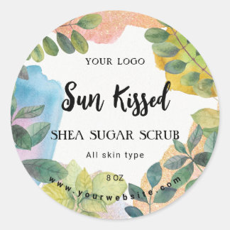 Shea butter scrub botanical label template  