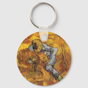 Sheaf Binder (after Millet) by Vincent van Gogh Keychain