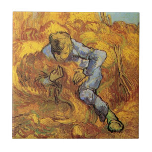 Sheaf Binder (after Millet) by Vincent van Gogh Tile