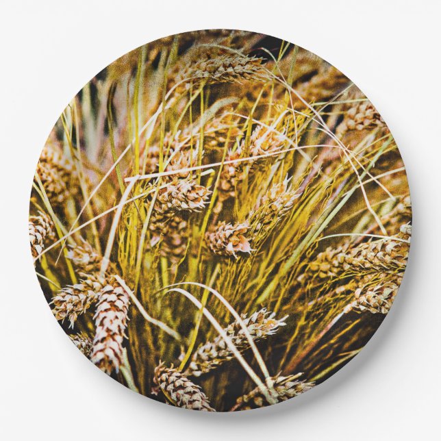 Sheaf Of Wheat - Thank You Paper Plate (Front)