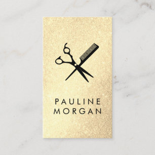 Shear and Comb Elegant Glitter Business Card