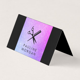 Shear and Comb Elegant Lux Glitter Business Card