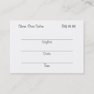 Shear Diva (red head) Appt. Cards/Chubby Appointment Card