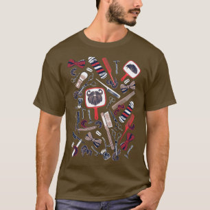 Shear shave shine white background red white and b T-Shirt